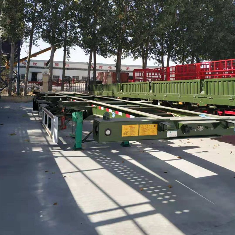 40feet Skeletal Semi Trailer Carbon Steel Heavy Tri-Axle Container Chassis Trailer