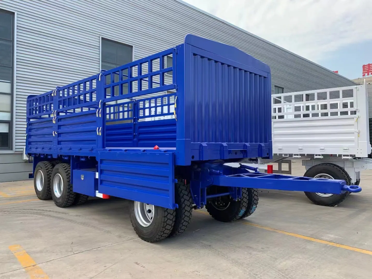 High Quality 3 Axles 4 Axle Draw Bar Fence Trailer 3 Axles Full Trailer Truck Trailer