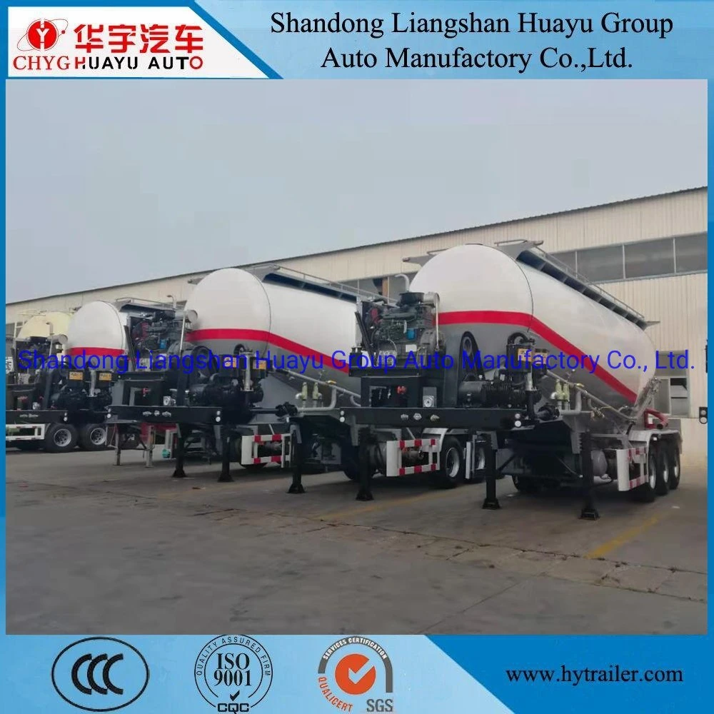 Three Axle 40/50 Cbm Bottom Discharge/Unloading Bulk Cement/Fly Ash/Flour/Powder Material Transport Tank/Tanker Heavy Duty Truck Semi Trailer