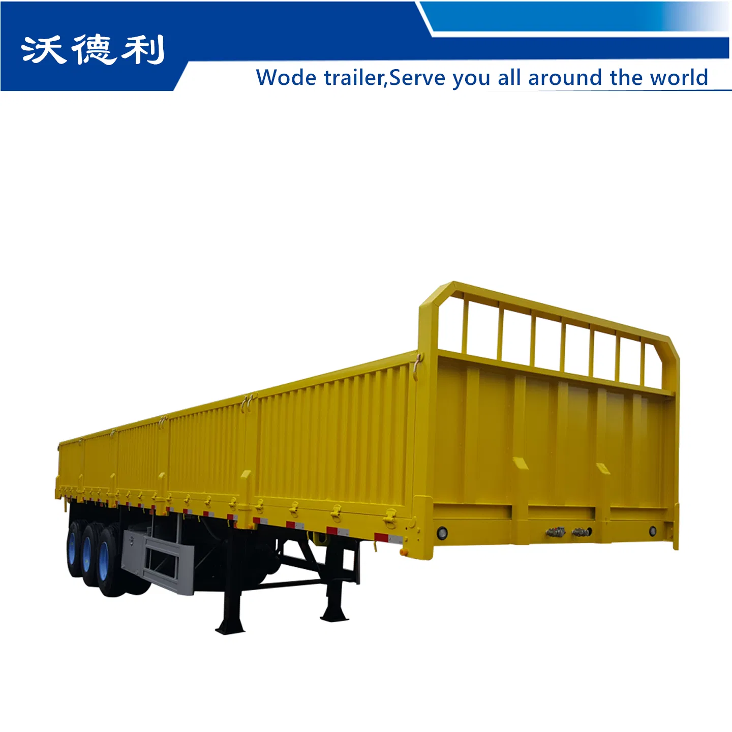 China 3/4axles Double Tires 40FT Drop Side Wall Semi Trailer