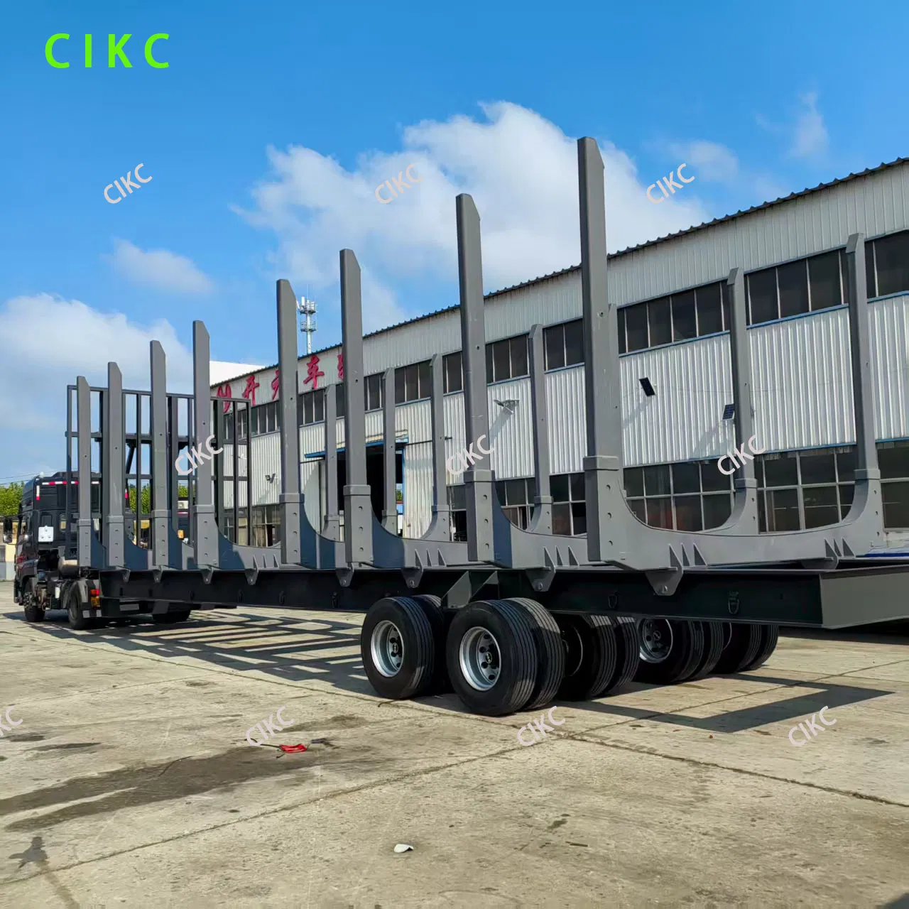 Heavy-Duty 2/3/4-Axle 100-Ton Timber, Lumber, Log Transport Pillar-Type Truck Semi-Trailer