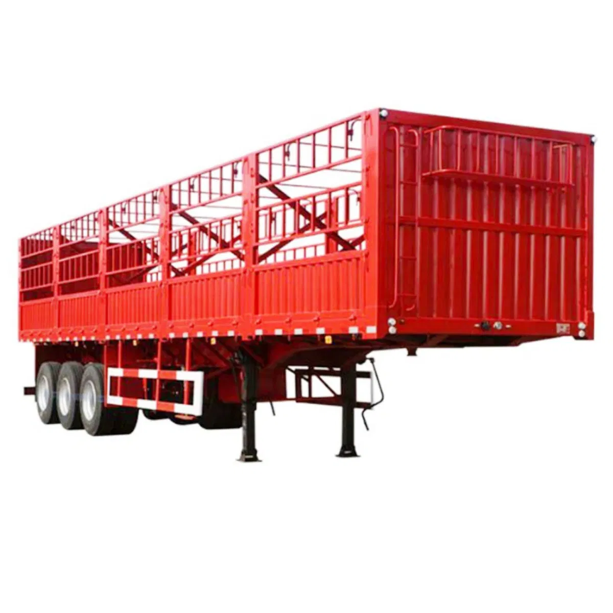 3 Axle 60 Ton Livestock Stake Fence Semi Trailer Cargo Transport for Rwanda