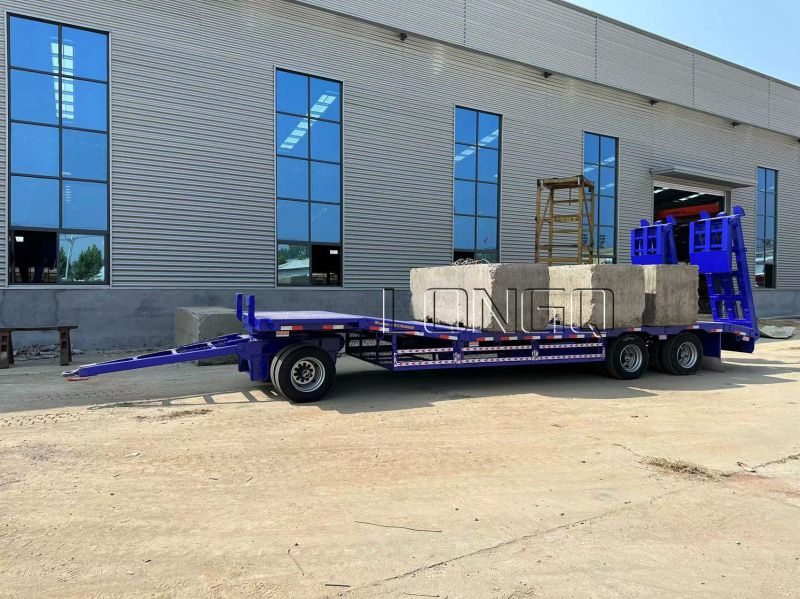 Good Price Heavy Duty 2/3 Axle Flatbed Drawbar Lowboy Full Low Boy Low Loader Drawbar Lowbed Low Bed Truck Semi Trailer
