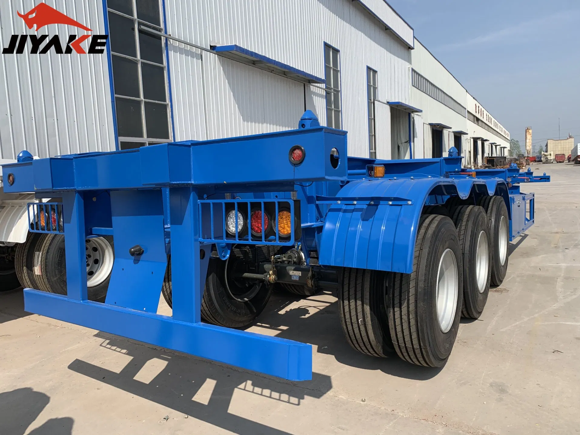 3 Axles 60 Ton Detachable Skeleton Slider Extendable Skeleton Semi Trailer Skeleton Container Semi Trailer