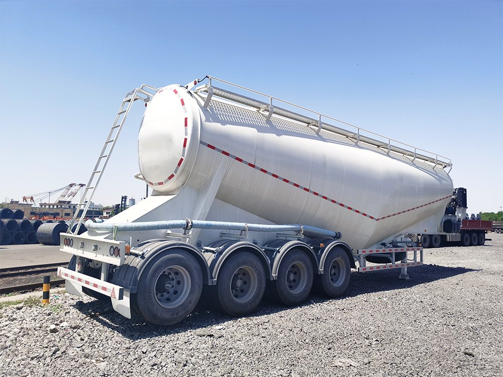 V Type 40-60 Ton Bulk Cement Tanker Semi-Trailer 4 Axle Steel Powder Bulker Truck with Sale Semi-Trailer Transport