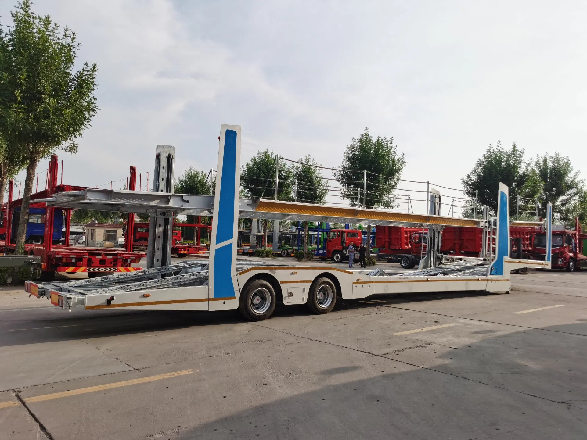 Galvanized Screw Lift Vehicle Hauler Semi-Trailer (8 Cars) - Saf/BPW Axles, Professional Factory-Made