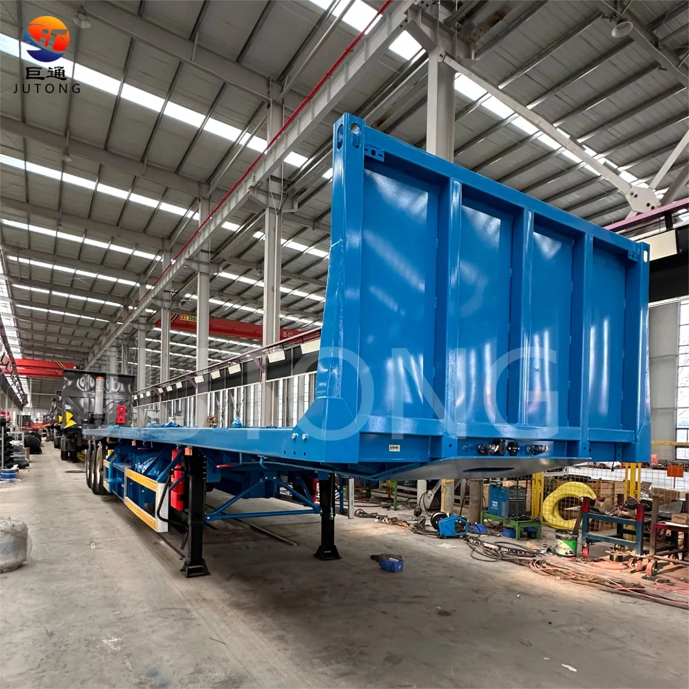 High Load Capacity 3 Axle 40FT Flat Bed Chassis 40 Ton 60 Ton Flatbed Container Semi-Trailer