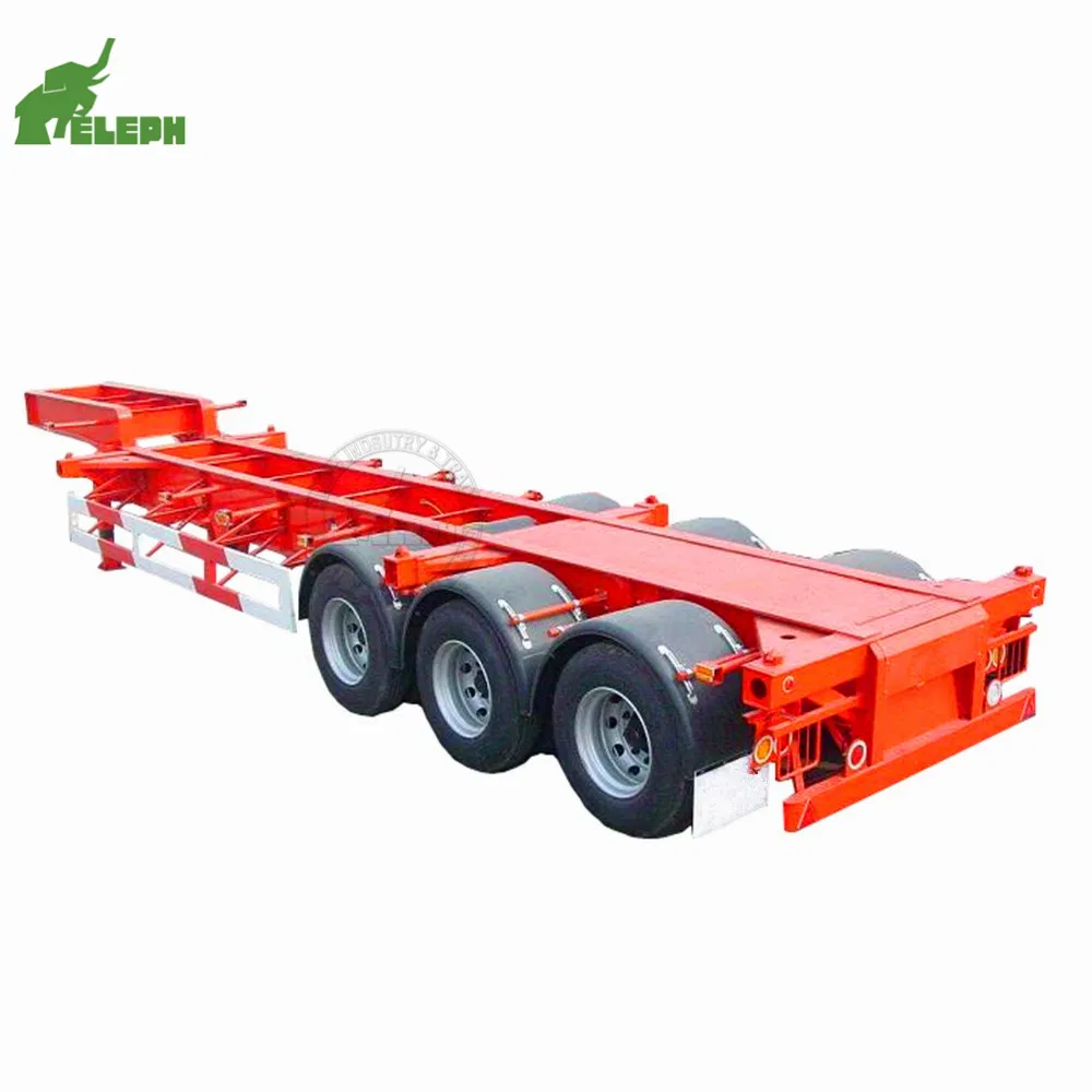 Eleph Brand 20FT 40FT Tri Axle Skeleton Container Chassis Semi Trailer Skeletal Skeleton Trailer