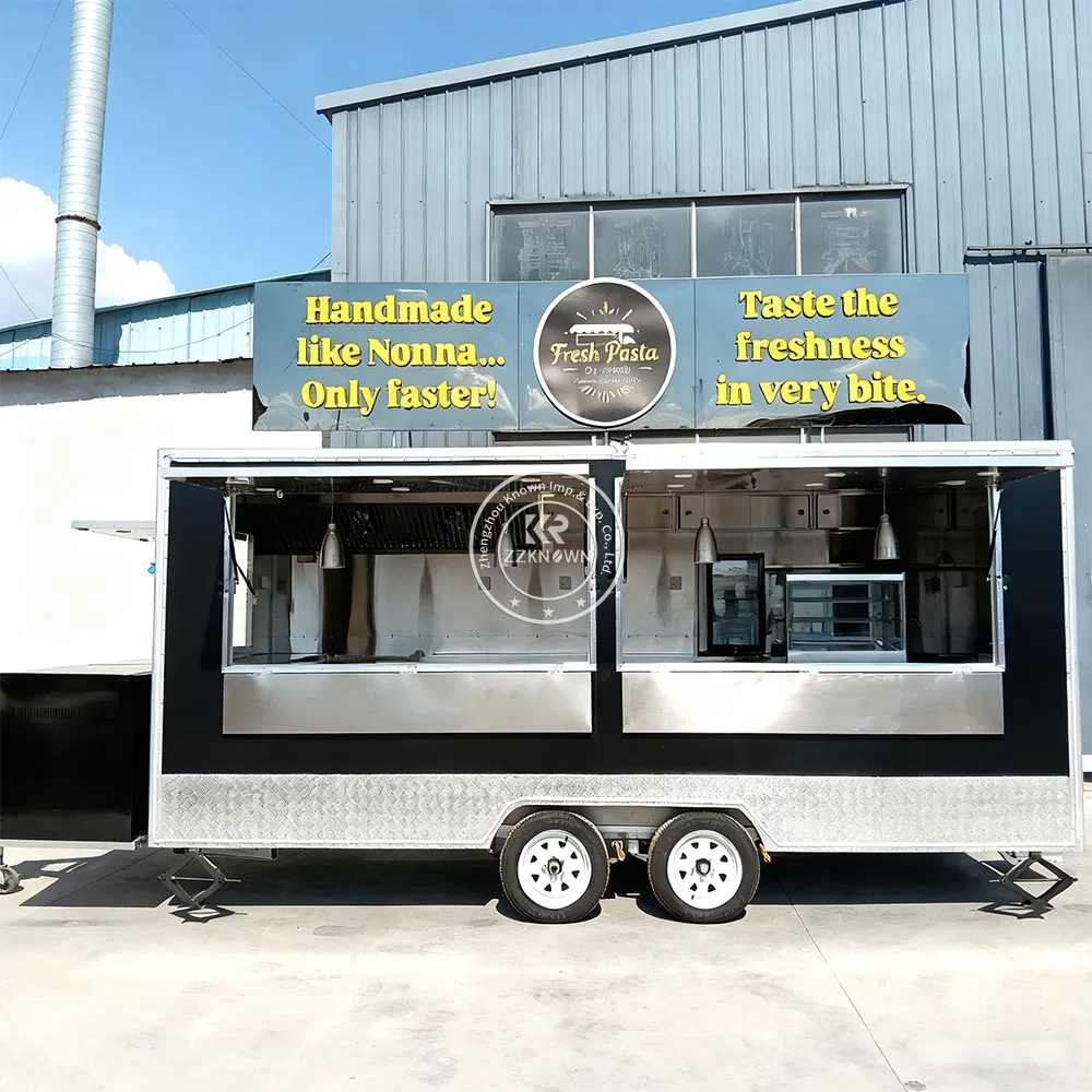 16FT Remorque Alimentaire Mobile Food Trailer Pizza Hot Dog Food Carts Shop Foodtrailer Food Truck with Full Kitchen Equipment