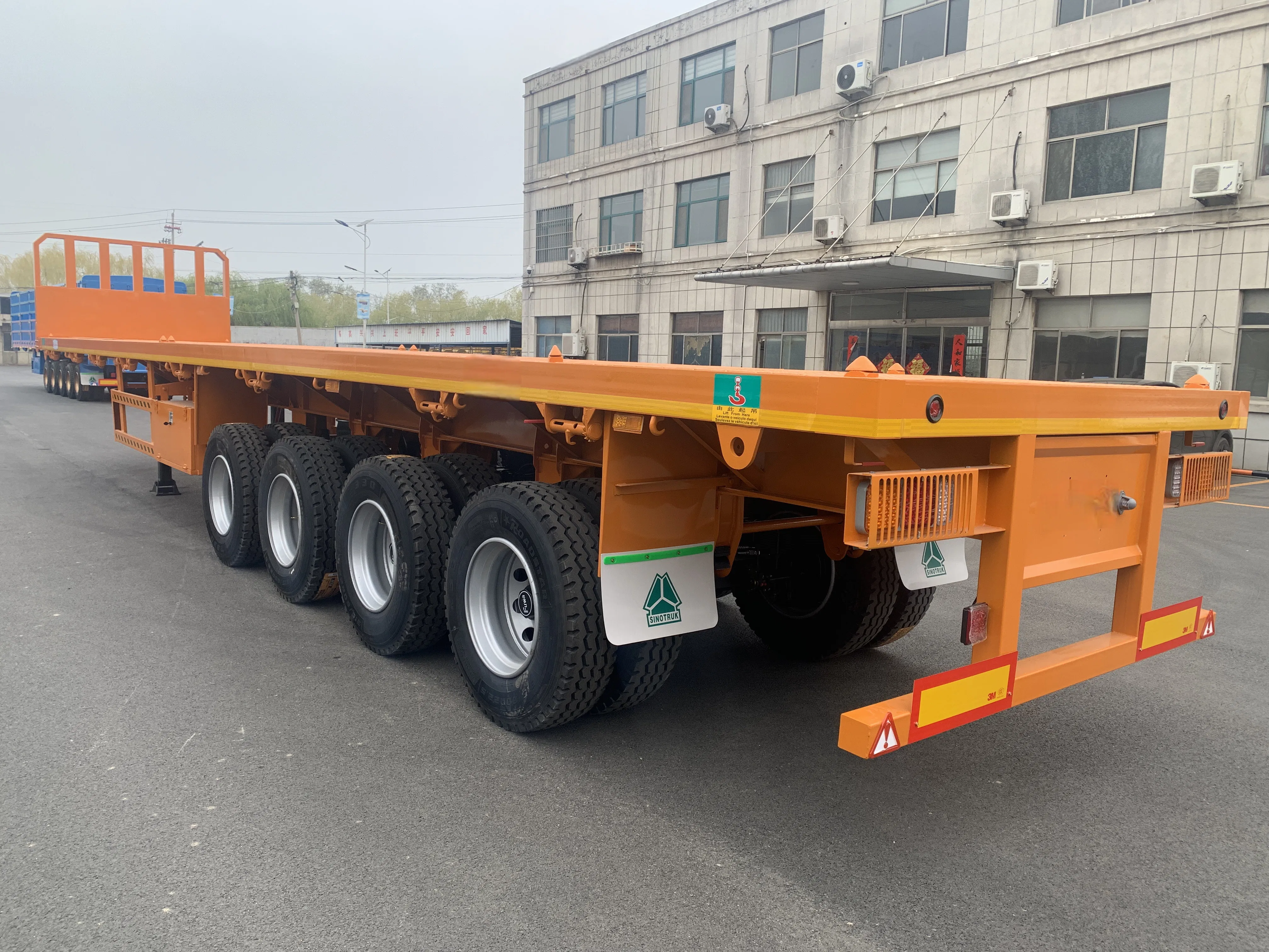 2axles 3axles 4axles Timber Logging Transport Platform Flatbed Flat Bed Side Posts Pipes Semi Trailer
