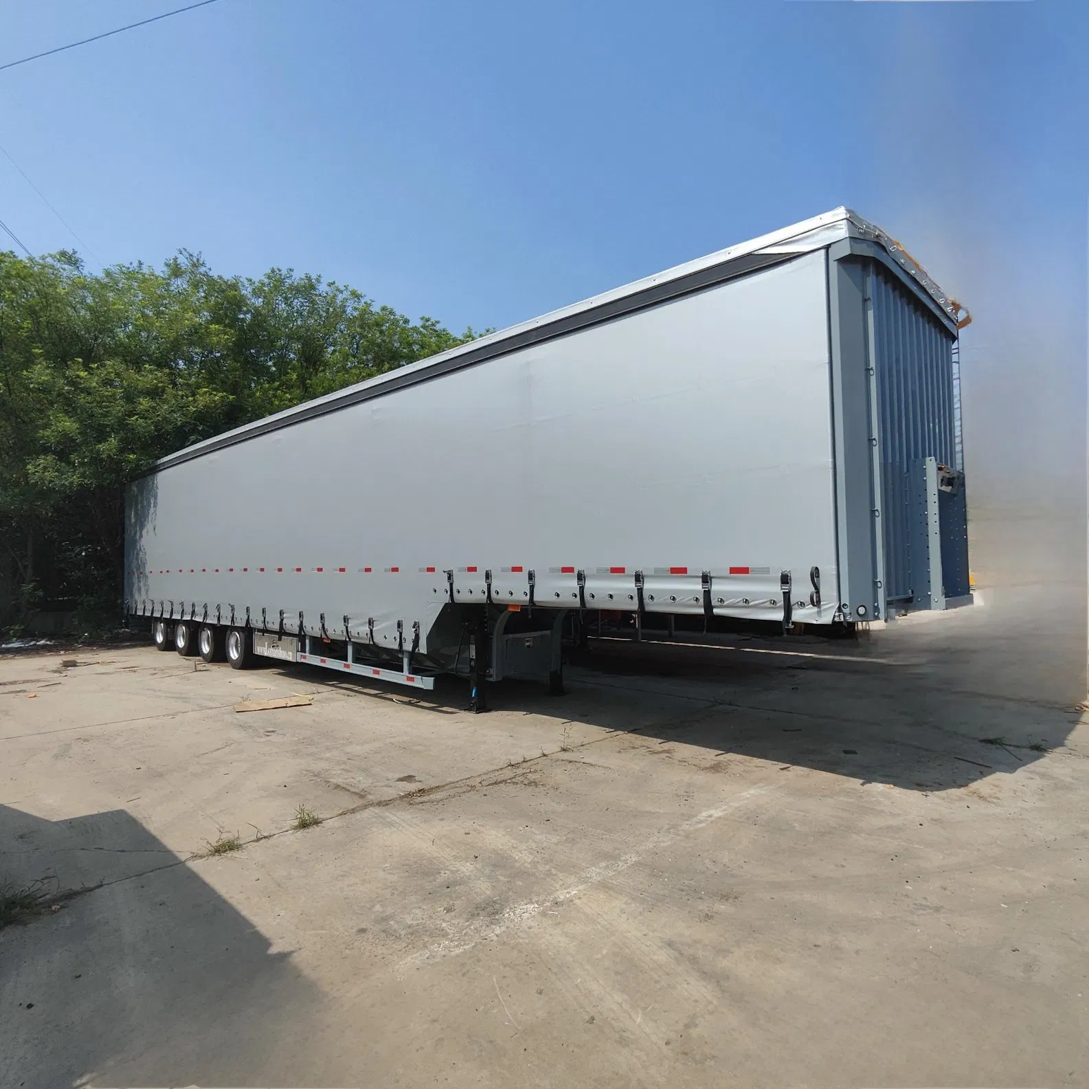 45FT 3 Axle 40ton Cargo Box Dry Van PVC Fabric Water-Proof Curtain Side Truck Semi Trailer with BPW Air Suspension for Russia Market
