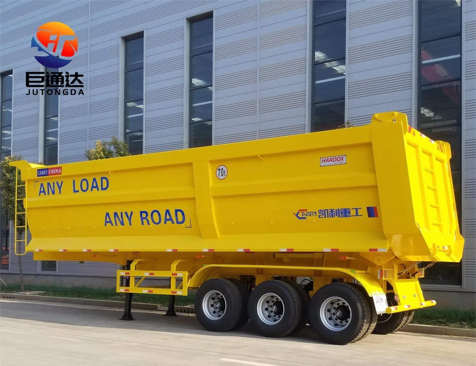 3axles Heavy-Duty Hydraulic Lifting Rear Dump Semi Trailer Customized