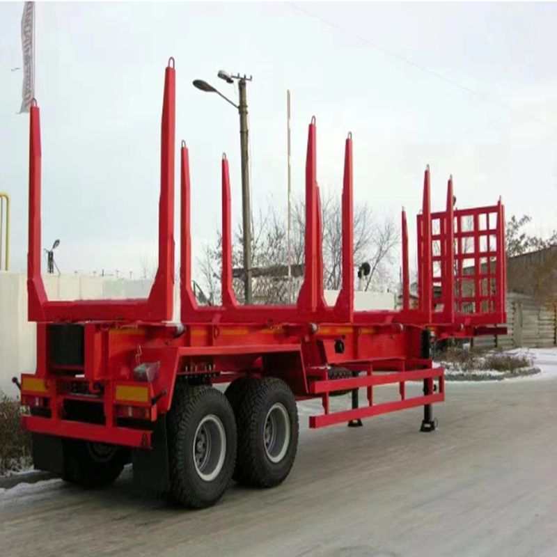 CE Certaficate 2 Alxes 3alxes 4 Axle 50ton 60 Ton Logging Semi Trailer Wood Log Loader Lumber Timber Trailer for Transport