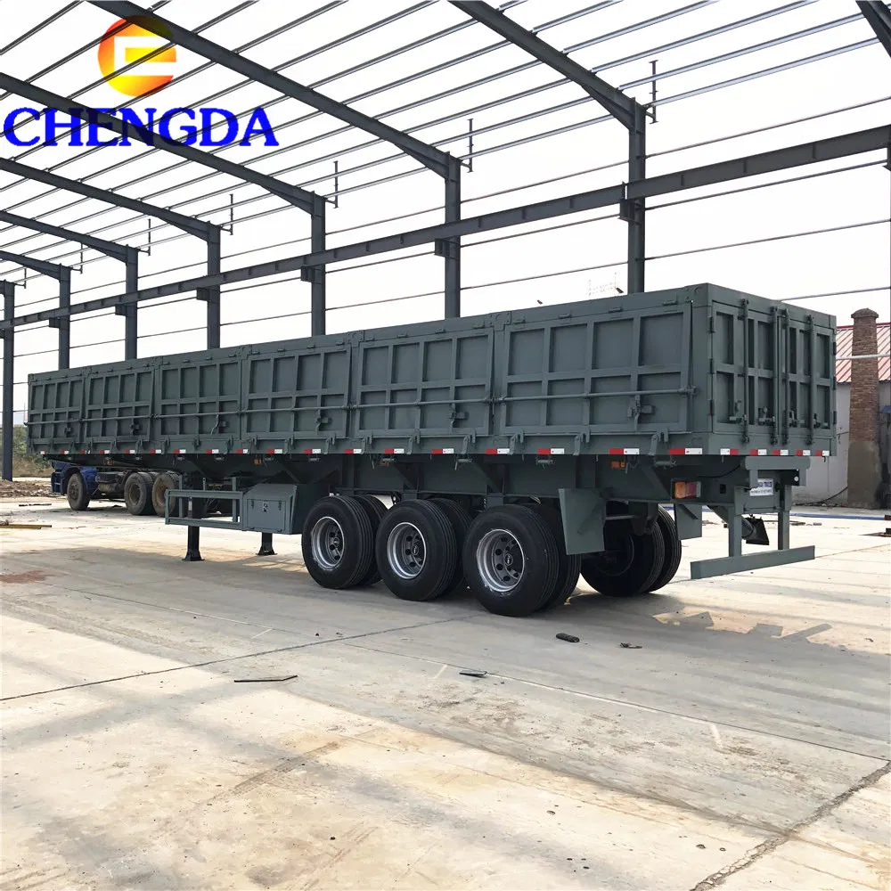 3axle 40ton 50ton Fence Semi Cargo Trailer Side Wall Trailers