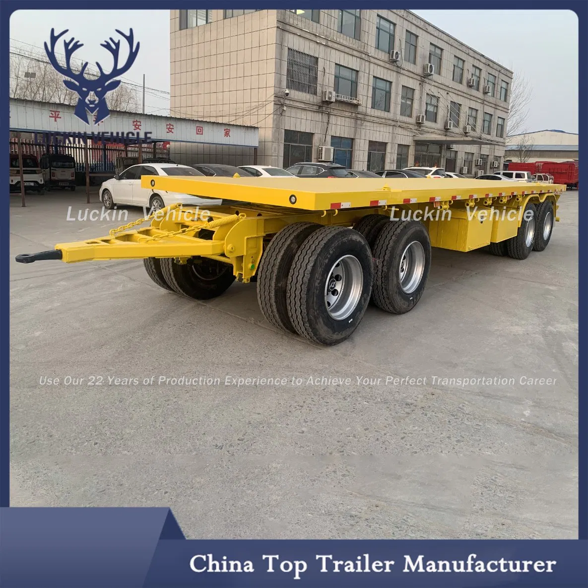 China Manufacture 3/4 Axles 40FT Flat Bed Container Transport Truck Trailer 40 Feet 3 Axle Flatbed Semi Trailer for Sale