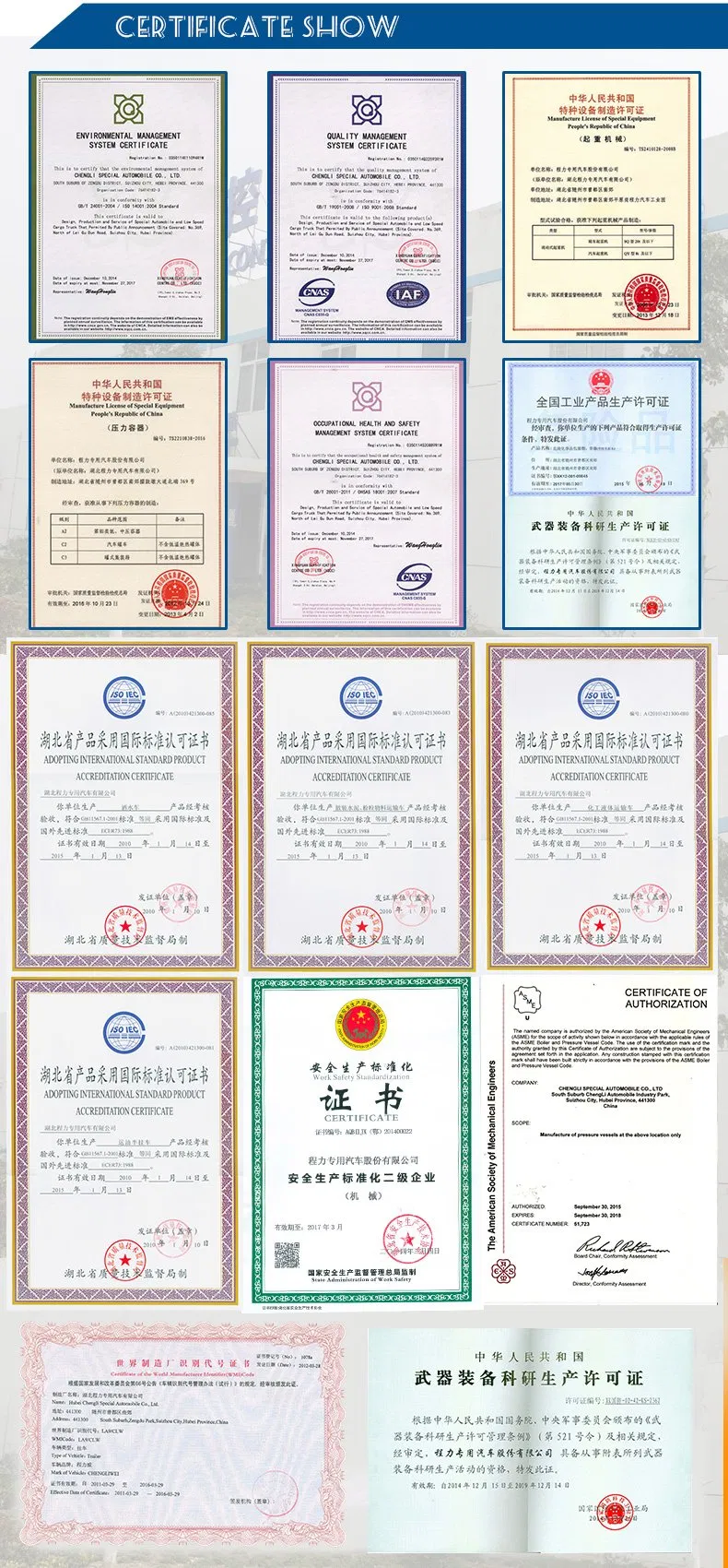 Factory Certificates