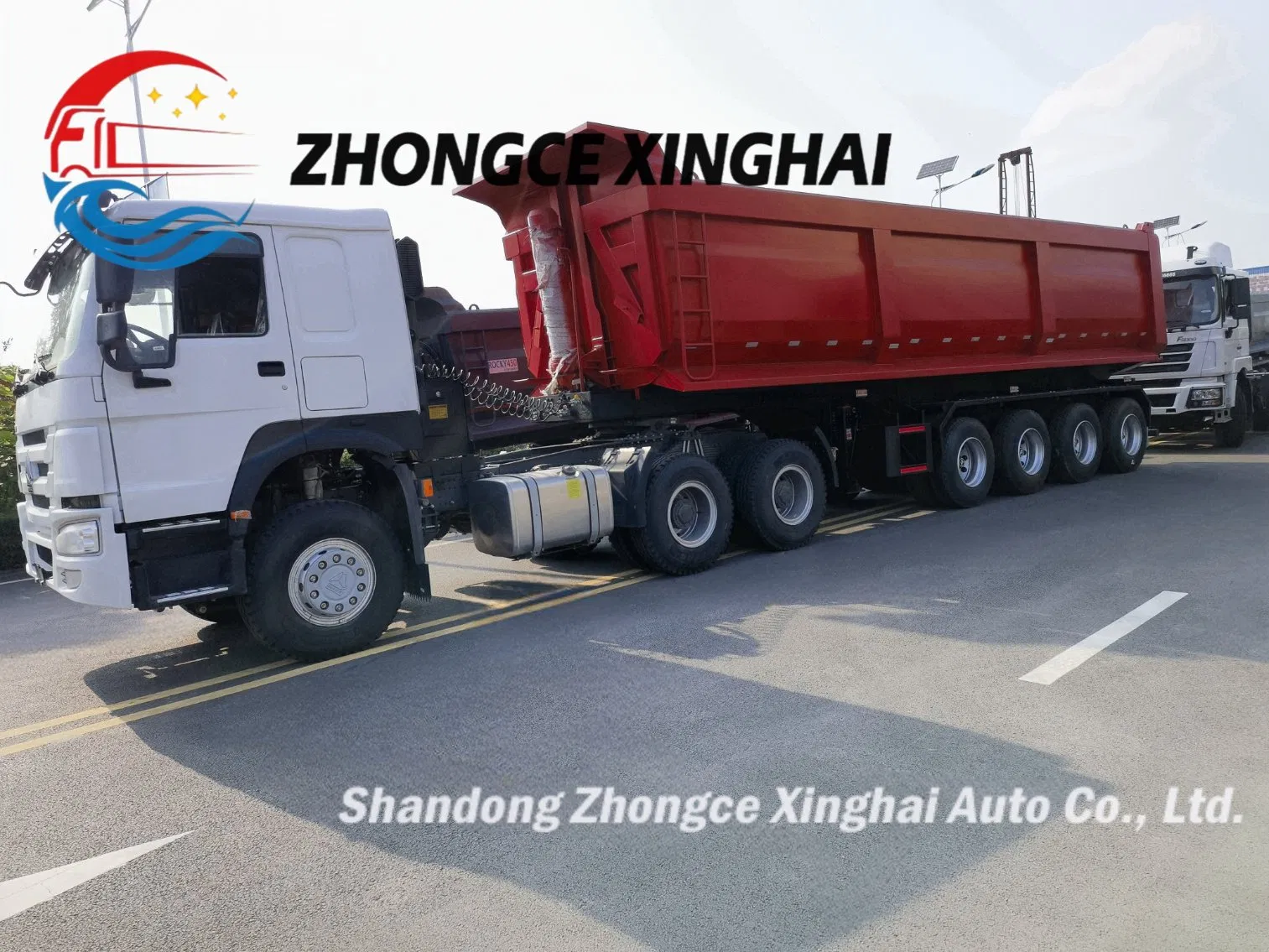 Heavy Duty Hydraulic 4 Axles 60-80 Tons Tipper Dump Semi Trailer