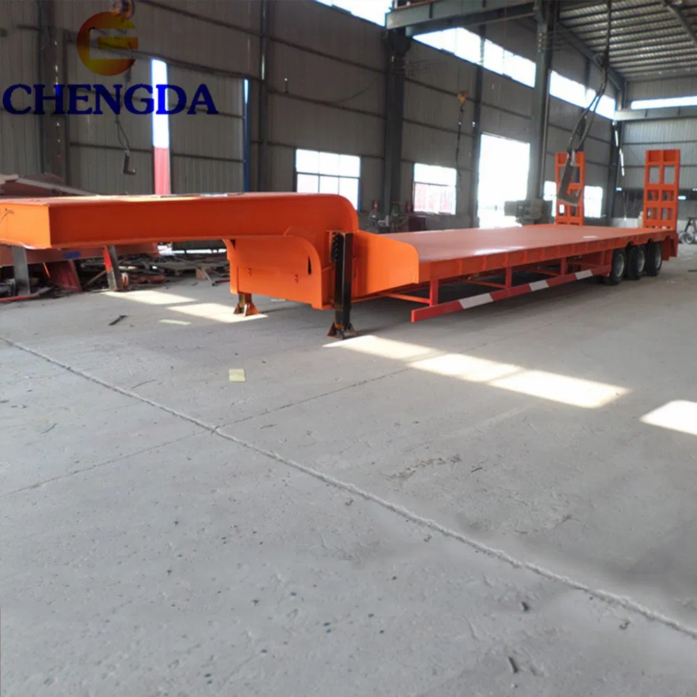 Heavy Duty 3axles Excavator Transport Gooseneck Lowboy Low Loader Bed Lowbed Semi Truck Trailer