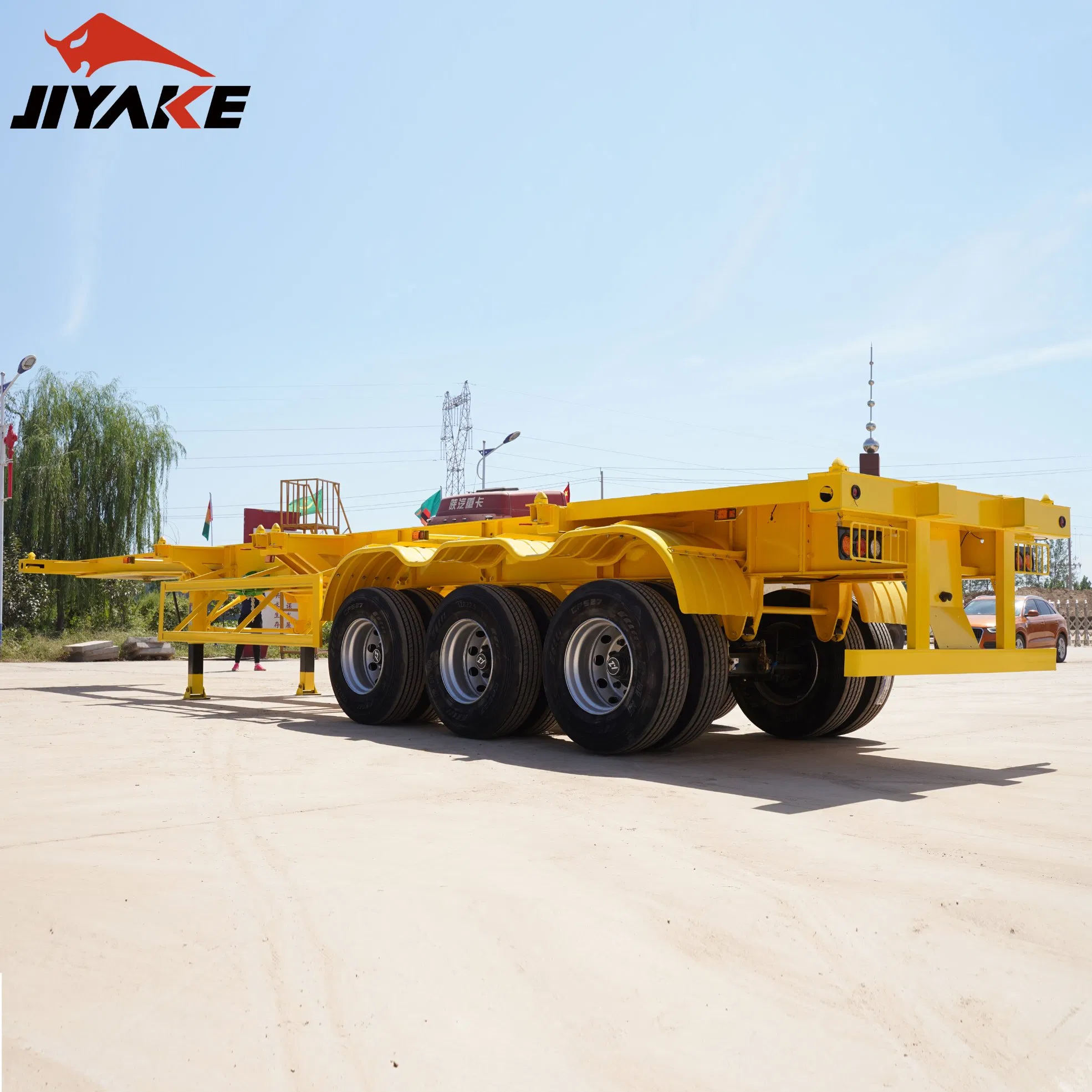 3 Axles 60 Ton Detachable Skeleton Slider Extendable Skeleton Semi Trailer Skeleton Container Semi Trailer