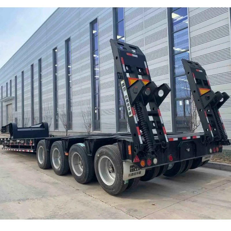 Factory 3 4 5 Axle Lowbed Truck Trailer 60 70 80 90 100 Ton New Low Loader Bed Semi Trailer Trailers for Sale