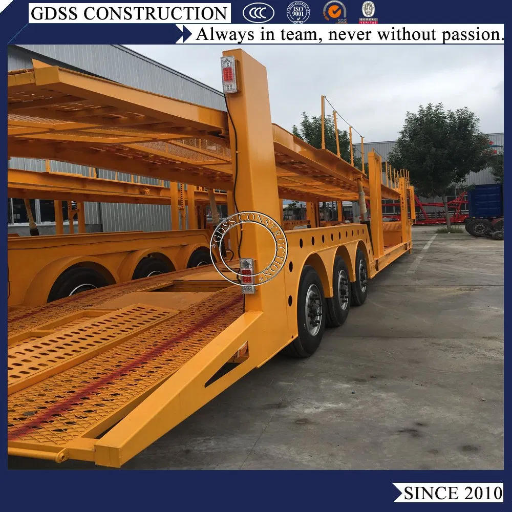 2/3 Axles Frame Tandem Utility Galvanized Lowbed Heavy Duty Car Transport Hauler Carrier Transportation Truck Travel Transporter Box Semi Trailer