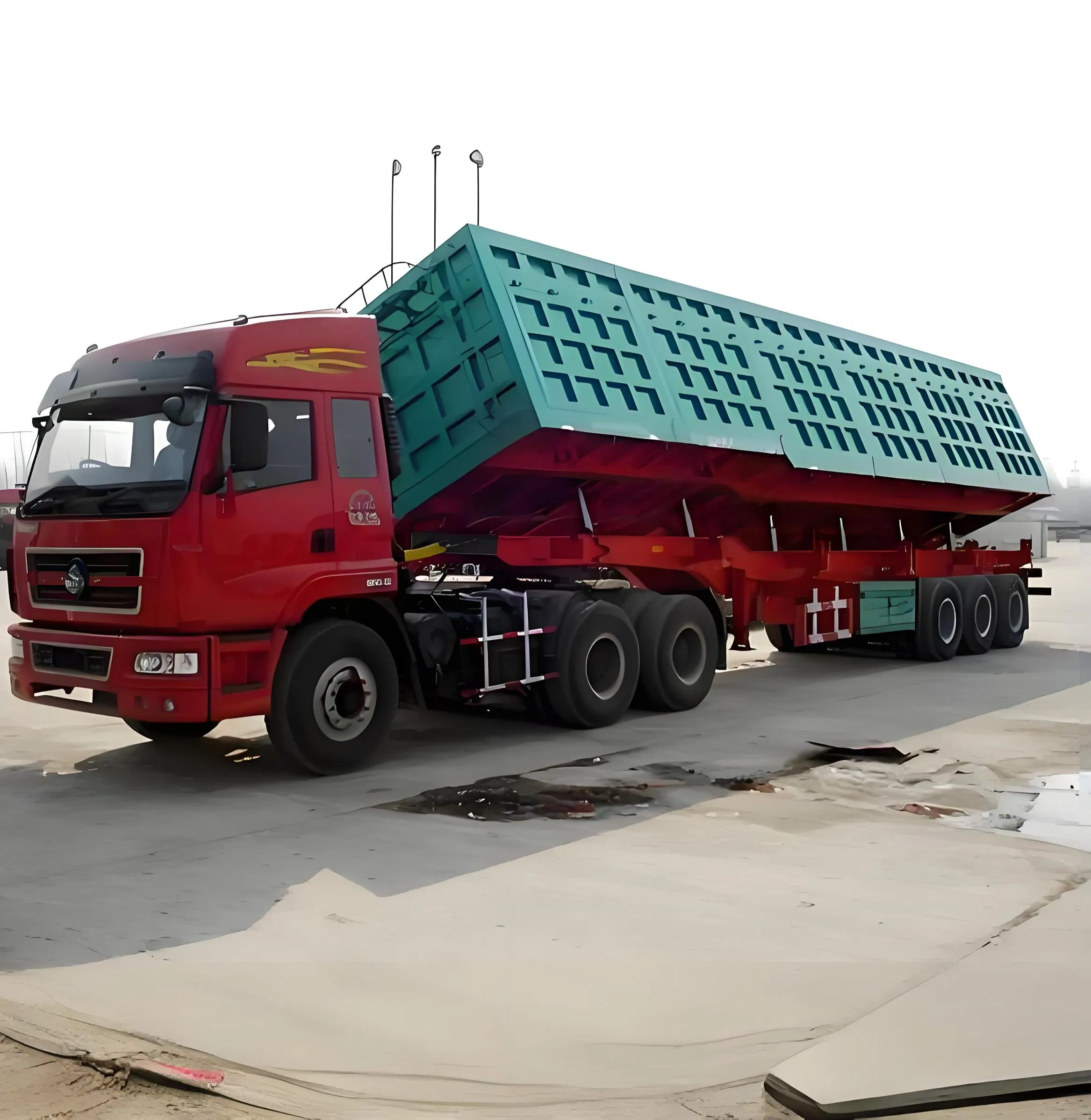 4 Axles BPW/Saf Axle 80 Ton Hydraulic 10 Meter Dumper Semi Truck Transport Grain Sand Stone Cargo Side Dump Trailer