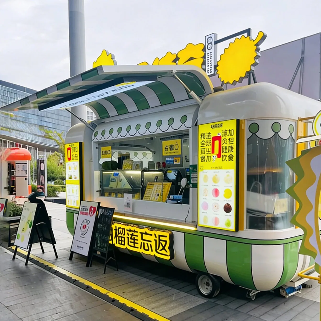 Food Trailer Truck Cart Concession Full Kitchen Freedom Mobile Food Trailer BBQ White Towable Food Trailer with Grill Factory Fully Equipped Food Trailer