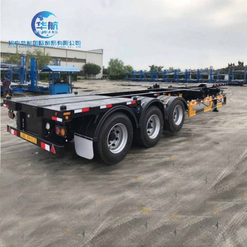 Shipping 20FT 40FT Container Trailer New Skeleton Container Truck Trailer 2 Axle Skeletal Steel Chassis Semi Trailer for Sale
