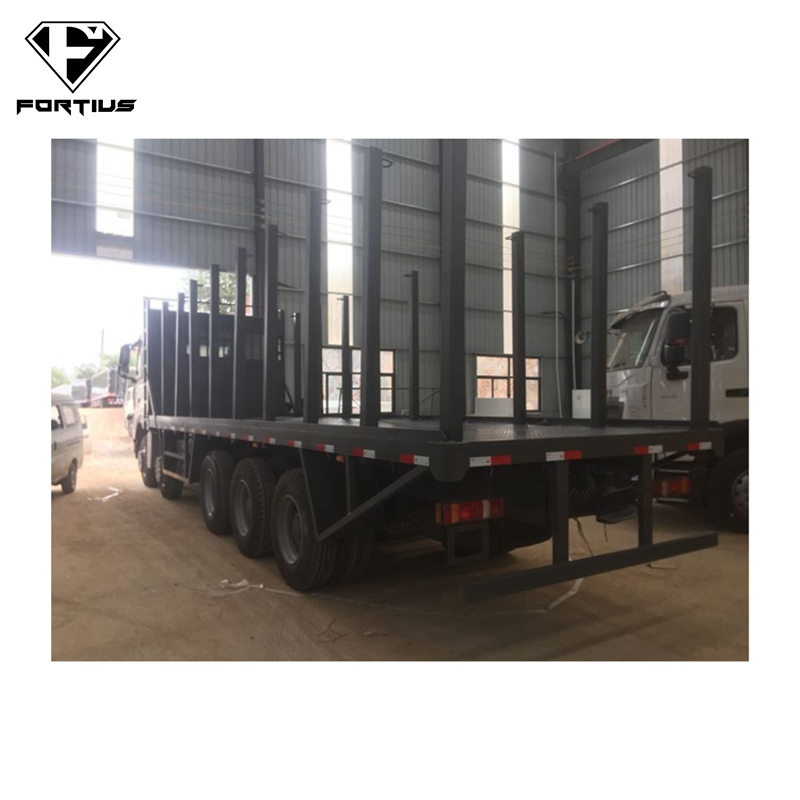 Wooden Logging Log Truck Crane Trailer Lumber Timber Log Carrier Semitrailer