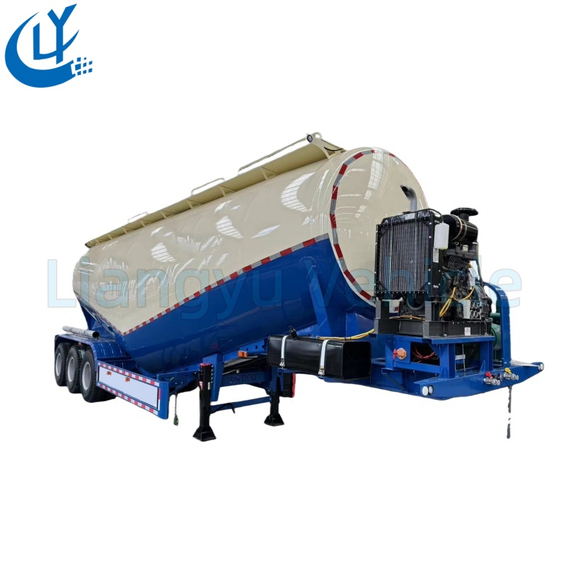 Capacity 45cbm/50cbm 3/4 Axles Carbon Steel Cement Dry Tank Trailer for Heavy Duty Powder Transport