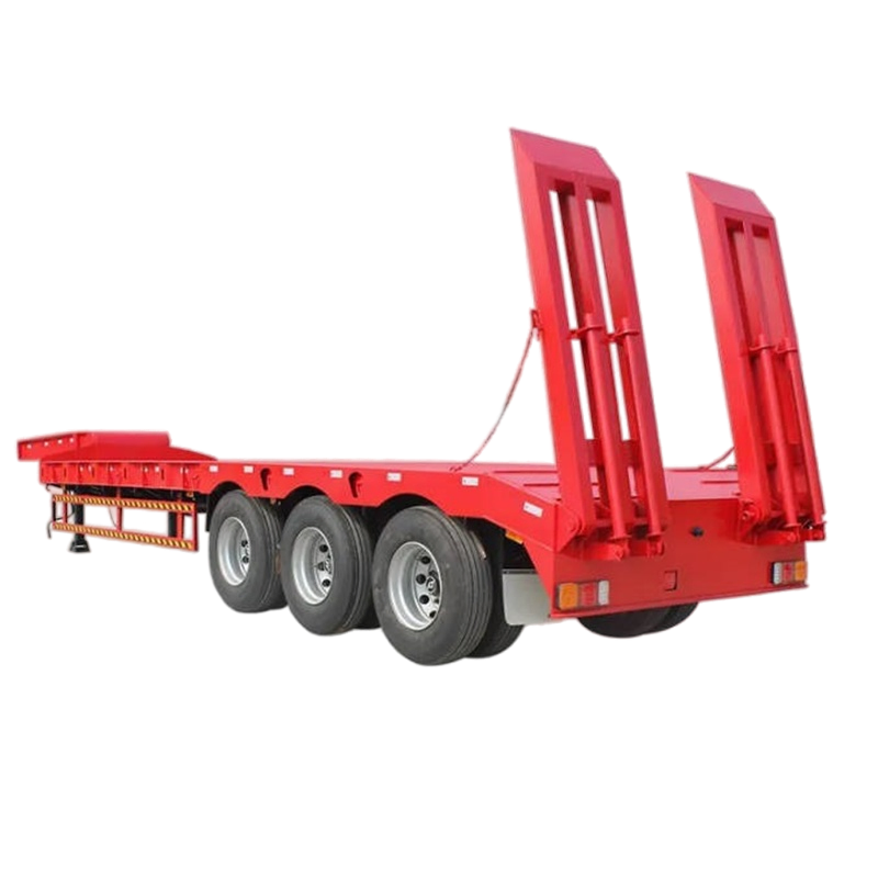 Factory Trailer Manufacture Lowboy Trailer 60 Ton, Low Boy Truck Tralier, White Semi Trailer, Gooseneck Lowbed Trailer, Container Chassis