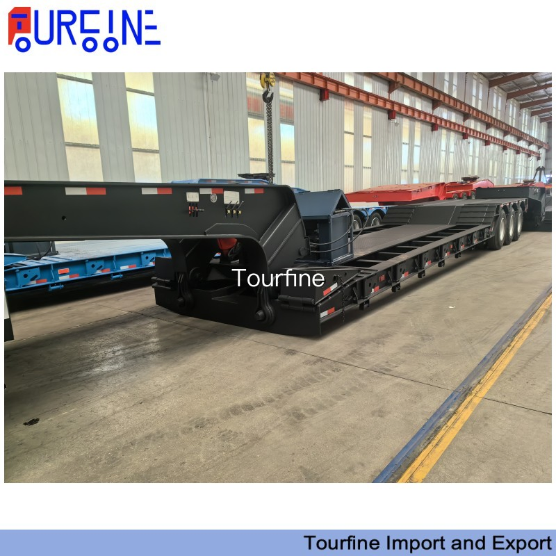 Gooseneck Drop Deck Low Bed 80tons 100tons Flatbed Detachable Removable Oversize Load Extendable Semi-Trailer for Equipment Machine