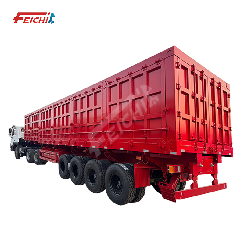 Feichi Series 4-Axle High-Capacity Side Board Semi-Trailer - Efficient &amp; Practical Best-Selling Model for Bulk Cargo &amp; Grain Transportation