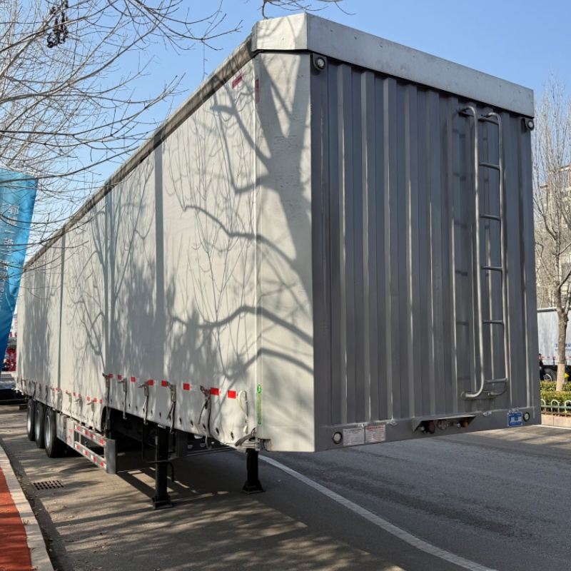 2 3 4 Axle Curtain Side Box Van Type 45FT Cargo Transport PVC Tarpaulin Sliding Cargo Truck Semi Trailer with Air Suspension Low Price