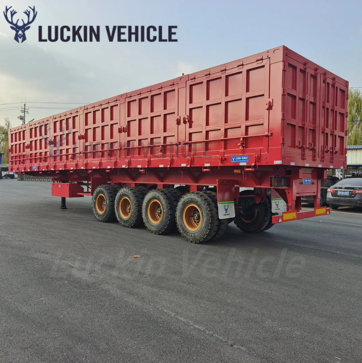 Heavy Duty 3/4 Axles 14 Meters 100/150/200 Ton Cimc Sinotruk HOWO Side Rear End Tipper Dump Tipping Cargo Sand Stone Wood Transport Truck Semi Trailer for Sale
