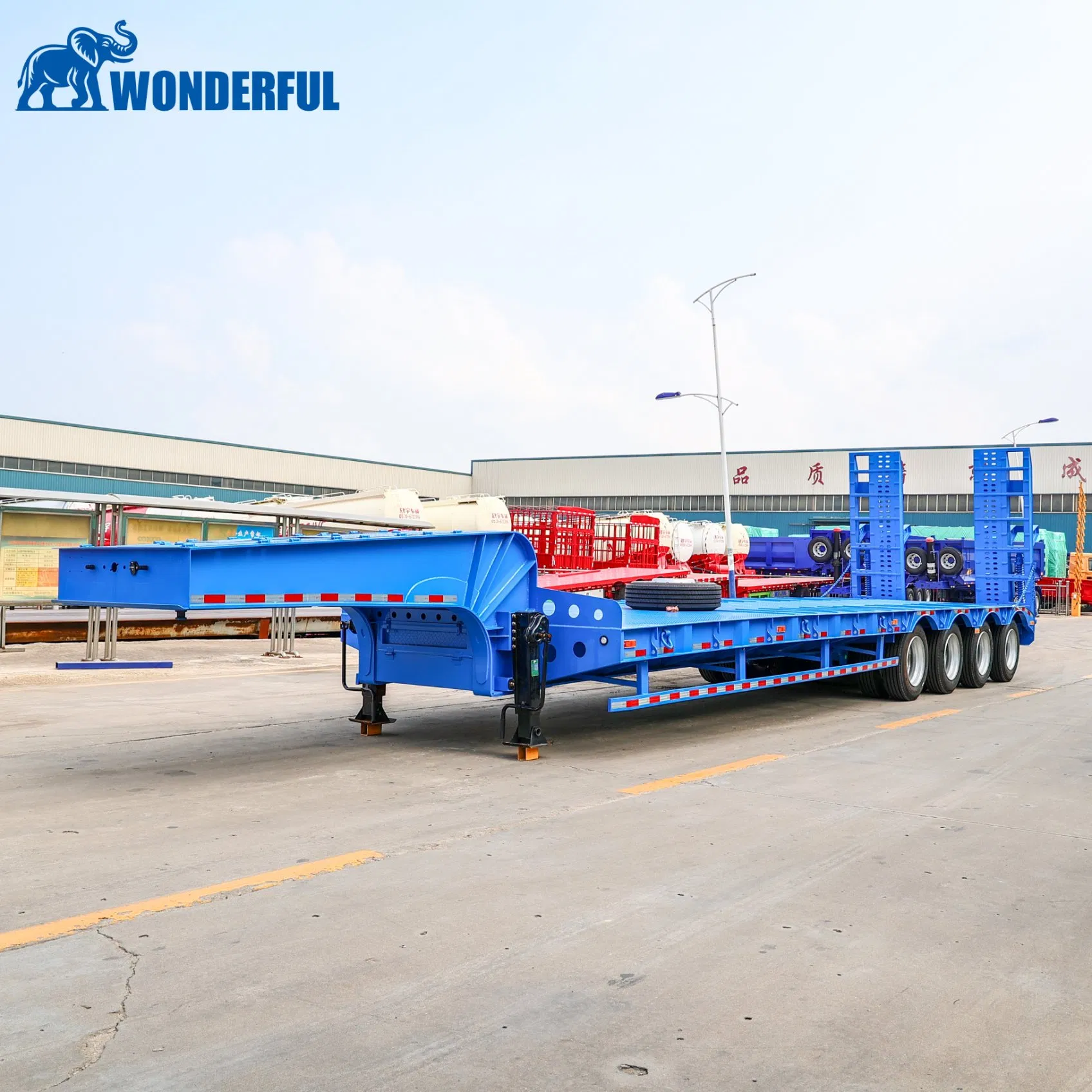 2025 Extendable Lowboy Custom Dimension Heavy Duty Multi Lines Hot Sale Hydraulic Modular 3 4 5 6 7 8 Axles Flat Low Bed Lowbed Truck Semi Trailer