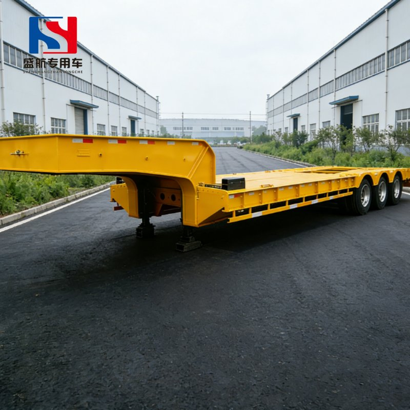 Multi-Axle Modular Lowbed Trailer, 50 Tons Capacity, Hydraulic Gooseneck
