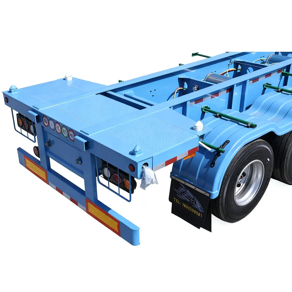 Skeletal Semi Truck Trailer Side View