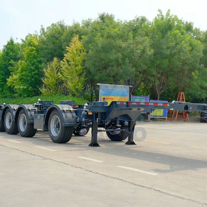 2/3/4 Axles Shipping Container Chassis Skeletal Skeleton Transport Semitrailer