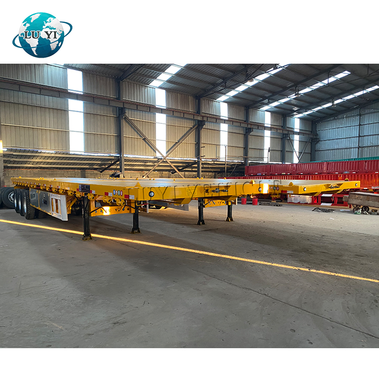 Factory Direct Sales Low Gravity Heavy Duty Goods Machinery Container Timber Logging Transport Steel Hopper/Bin Bulk Hopper Flatbed Semi-Trailer Platform