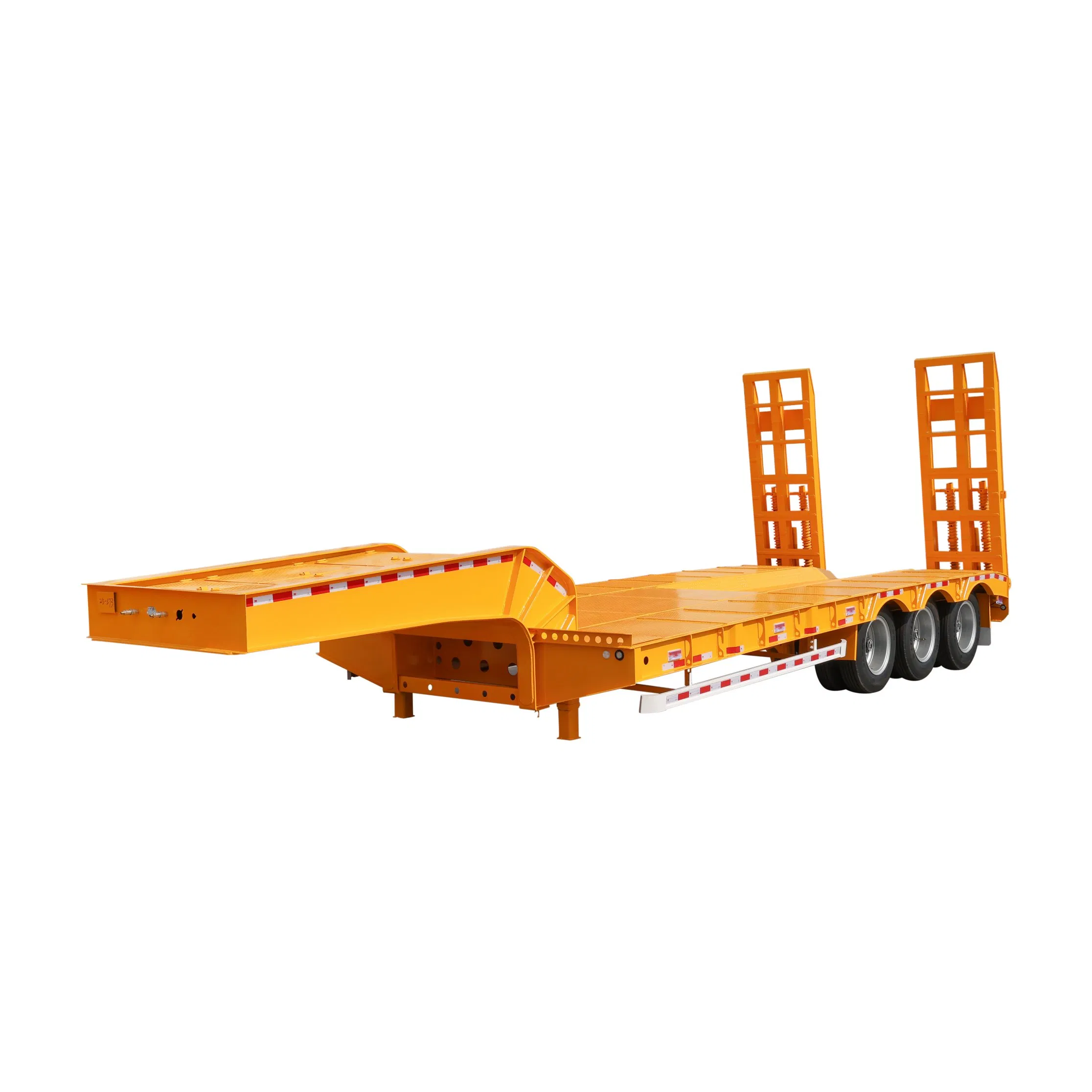 3/4/5 Axle 60-80ton Heavy-Duty Gooseneck Low Bed Semi Trailer with Hydraulic Ladder