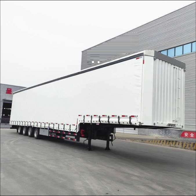 53FT 45FT 40FT 3 Axle 40ton Cargo Box Dry Van PVC Fabric Water-Proof Curtain Side Truck Semi Trailer with BPW for Russia /Africa Market
