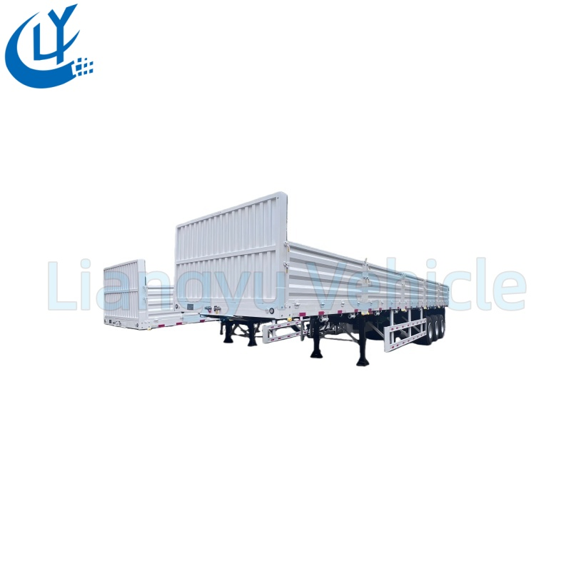 Heavy Duty 60 Tons Sidewall Semi Trailer 50cbm 3 Axles, Fuwa Axle &amp; Reinforced Frame for Mining and Logging Transport