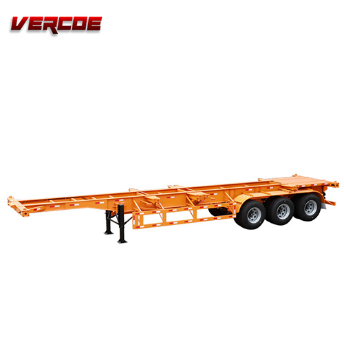 Vercoe 3 Axles 20FT 40FT Truck Semi Towing Skeletal Container Chassis Trailer