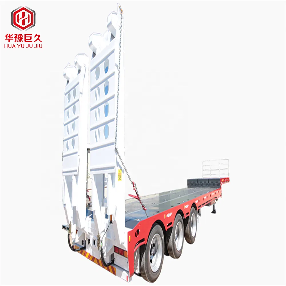 3 Axles Gooseneck Drop Deck Semi Trailer with Extendable Ladder