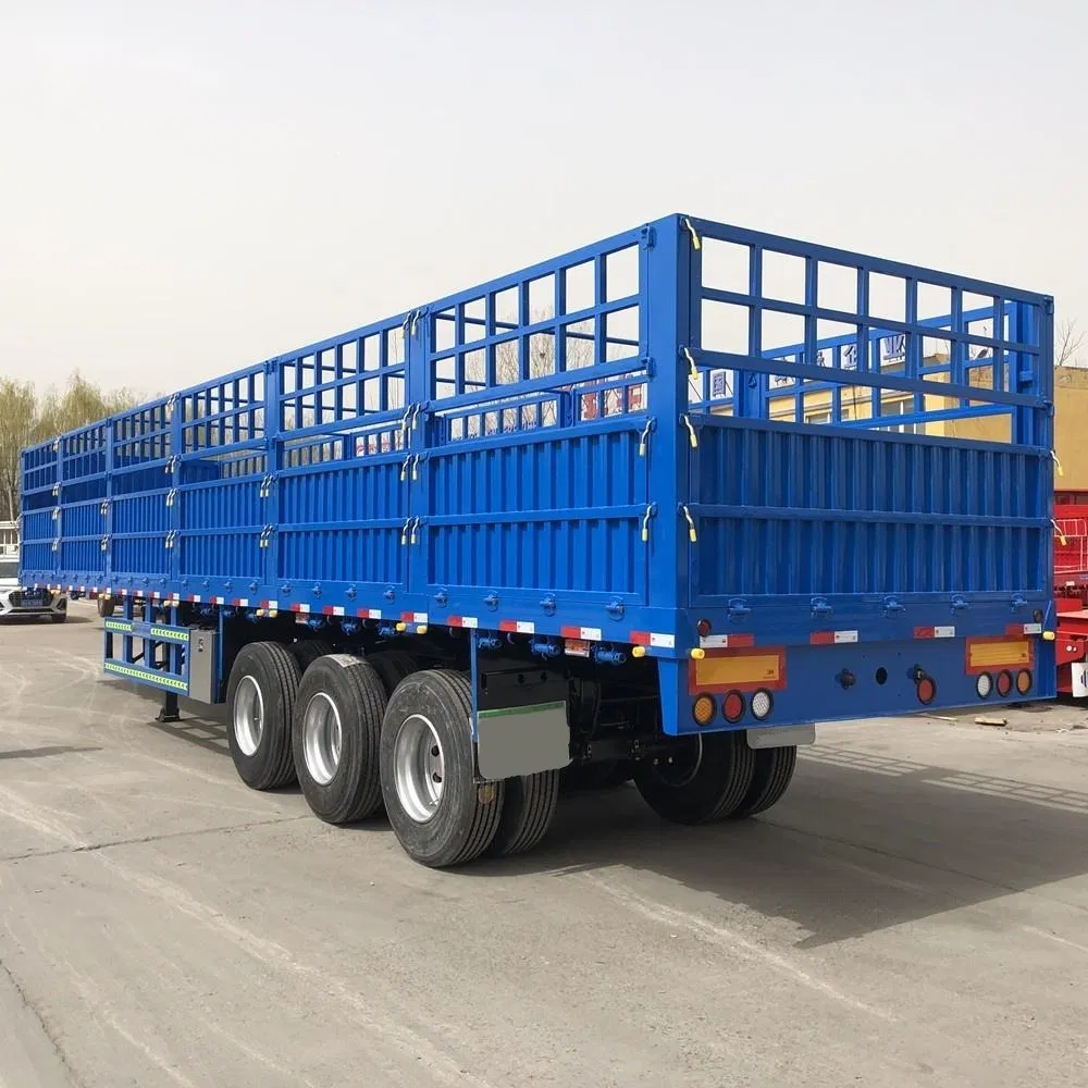 Factory Price Tri-Axle Bulk Cargo 30t 50t Dry Cargo Carrier Fence Side Wall Van Cargo Truck Trailers Semitrailer Trailers