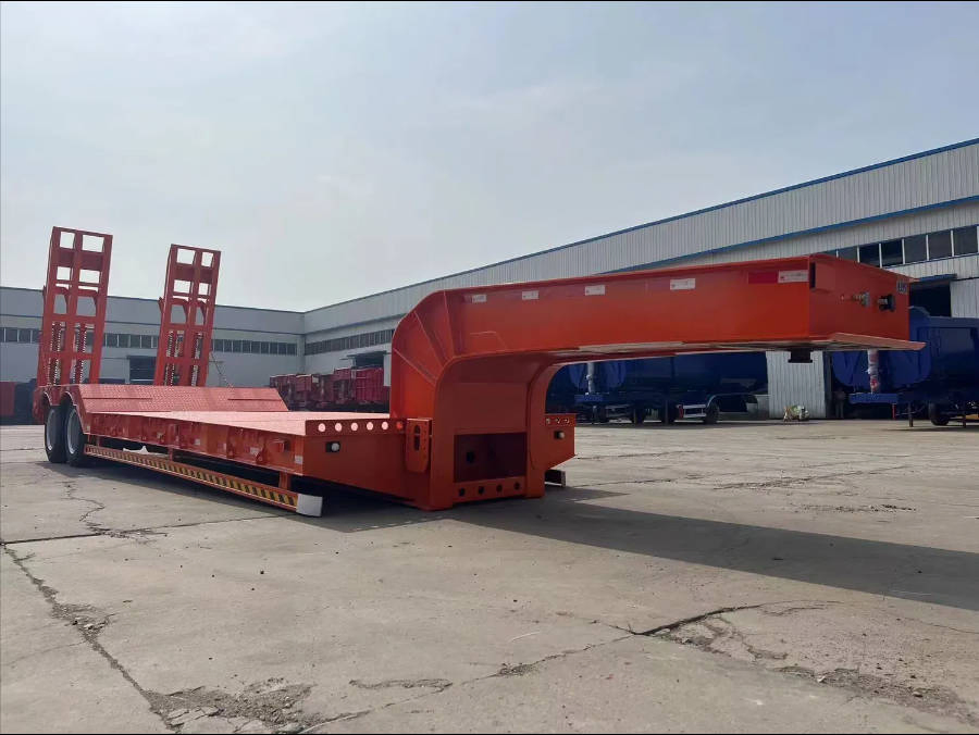 Customizable 16FT 18FT 26FT 53FT Lowbed Semi-Trailer Double Drop Deck Ideal for Wind Turbine Blades Air Suspension