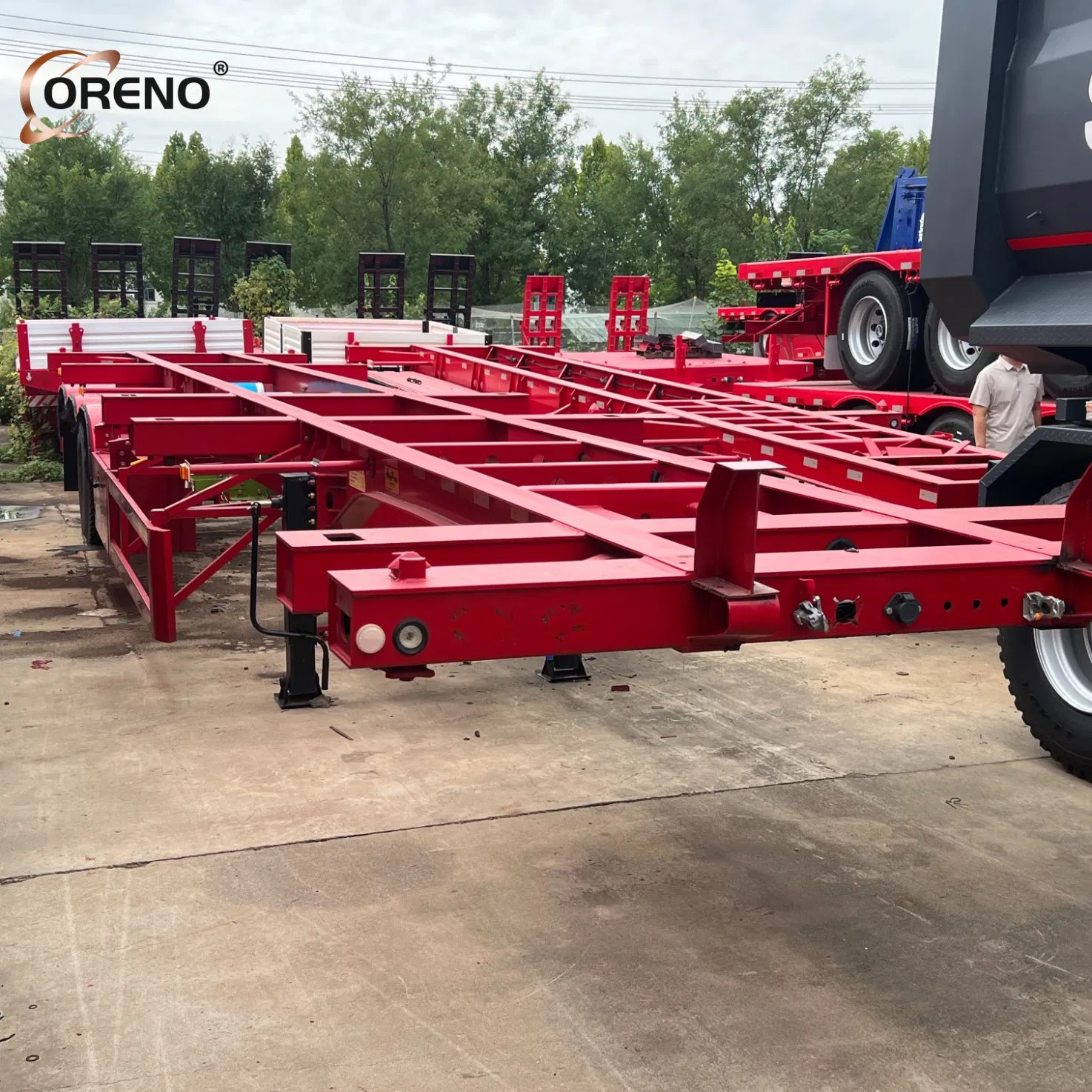 Manufacturer 2axle/3axle/4axle 10FT/20FT/40FT/45FT Container Cargo Transport 3/4 Axles Customized Skeleton Chassis Semi Trailer