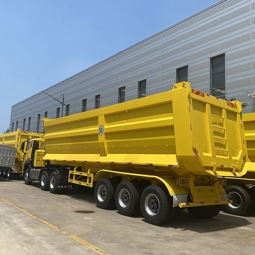 Vehicle Master 3 Axles 4 Axles 80 Tons Hydraulic Side Box Tipper Dump Trailer Heavy Duty Hydraulic 35 45cbm U-Shaped Rear Dump Semi Truck Trailer