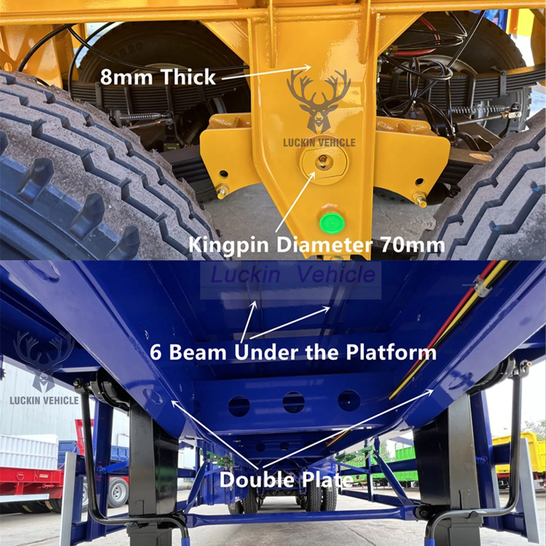 China Manufacture 3/4 Axles 40FT Flat Bed Container Transport Truck Trailer 40 Feet 3 Axle Flatbed Semi Trailer for Sale